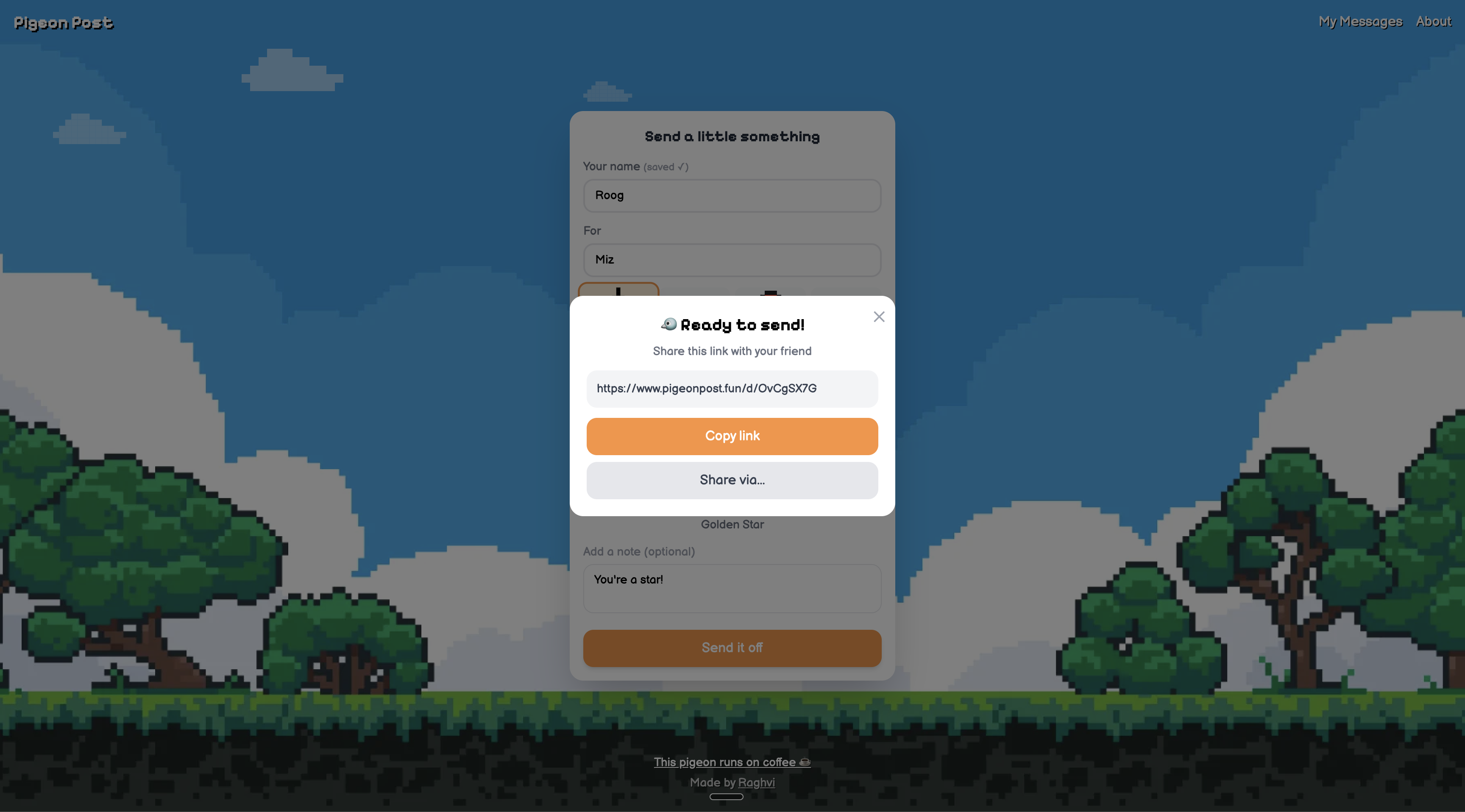 Share the magic link